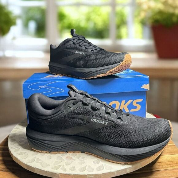 Brooks Revel 7 Supportive Running Shoes Men’s Size 11.5 EU 45.5 Black/Gum Sole N - Picture 9 of 14